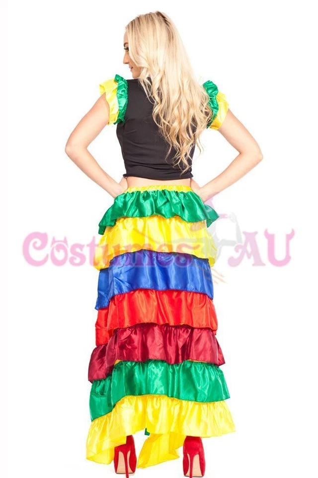 Señoras Señorita Española Disfraz de Bailarina Flamenca Vestido Elegante Conjunto de Fiesta Foto 4 de 4