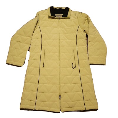 Liz Claiborne Down Feather Puffer Parka Long Quilted Coat Outerwear Size Medium