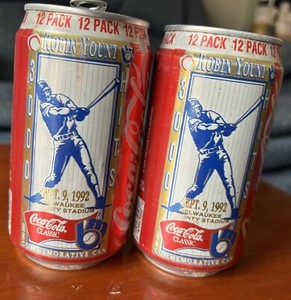 Robin Yount Milwaukee Brewers 3,000 Hits Coca-Cola Commemorative Can Sept. 1992