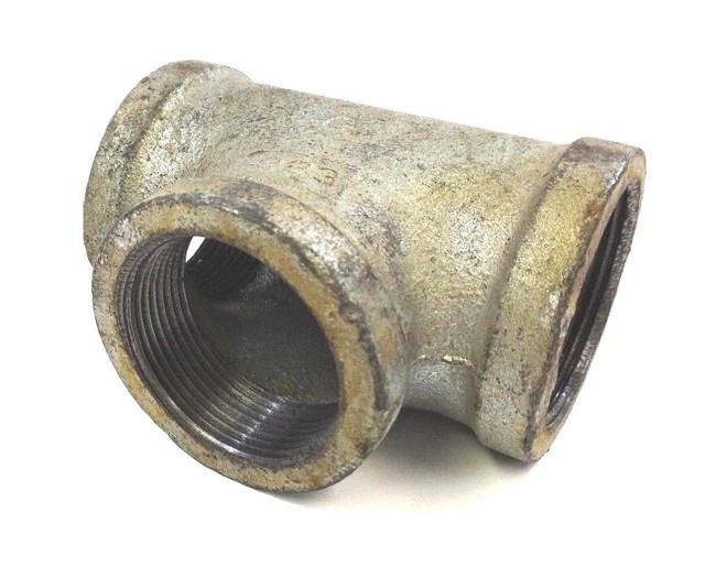 Box of 10 ITT Grinnell Galvanized Tee 1 1/2" Threaded Fittings eBay