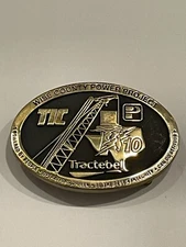 TIC TRACTEBEL Wise County Power Project ANACORTES Solid Brass Belt Buckle