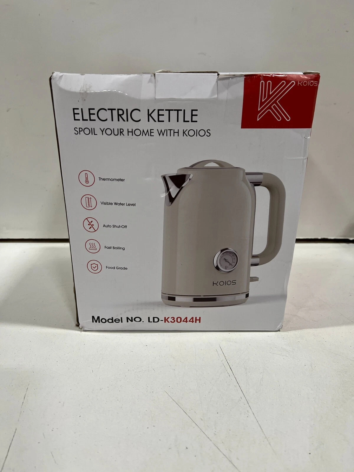 KOIOS Electric Kettle 1.7L 1500W Electric Tea Kettle w Thermometer Fast Heating