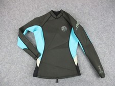 Oniel Wetsuit Top Womens 4 Black Blue Bahia 2:1 MM Zip Long Sleeve Santa Cruz
