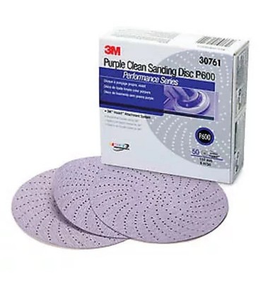 3M 30761 Purple Clean Sanding Hookit Disc 6  Sander Repair P600 Grit (50 Discs)