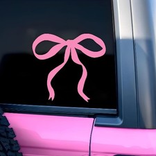 Cute Bow Car Mirror Decal Sticker - 8 Inch Waterproof Vinyl Bump Color: 8 Inch