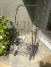 Folding Z shopping Utility Cart With Wherls Black