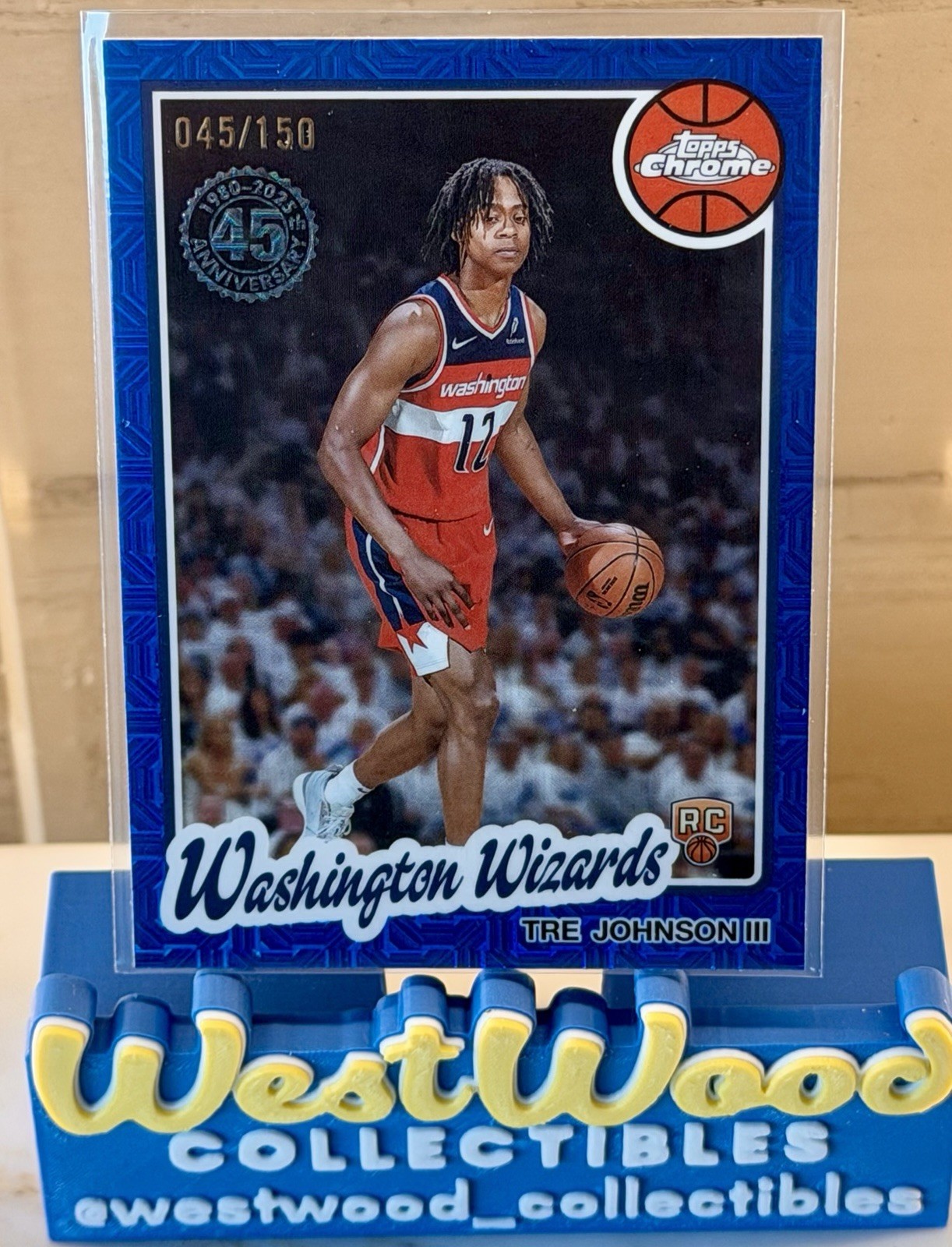 2025-26 Topps Chrome TRE JOHNSON III RC #/150 Silver Pack BLUE MOJO REFRACTOR