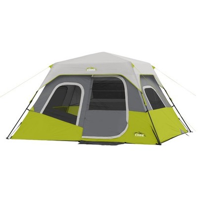 Core 6-Person Instant Cabin Tent with Fast Setup, Weather-Resistant Polyester,