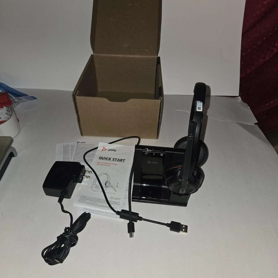 Poly Savi 8200 Series W8220 Binaural Wireless DECT Headset - Tested & Working - Image 4 of 4