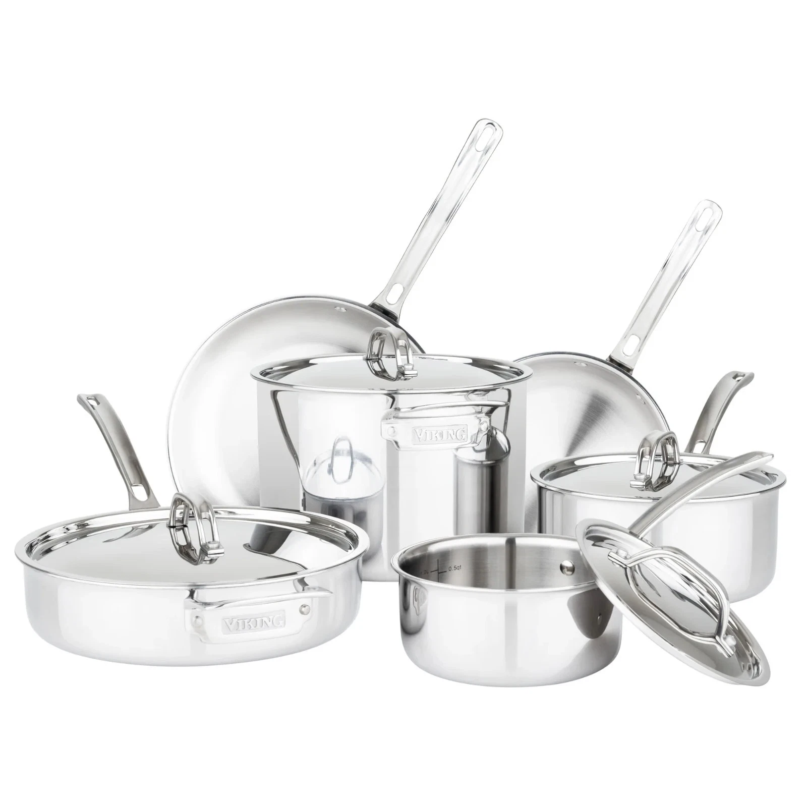 Viking 3-Ply Clad Stainless Steel Cookware Set 10-Piece Induction Oven Safe New
Opens in a new windo