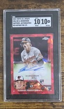 2023 GUNNAR HENDERSON TOPPS CHROME UPDATE SAPPHIRE RED ROOKIE AUTO #2 JERSEY/5 