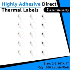 15Rolls 59mmx102mm Large White Shipping 300 Labels 30256 For Dymo LabelWriter