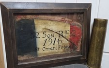 WW1 BRITISH RFC, RAF, AIRCRAFT. Fragment Of Original Fabric, 1916 Framed.