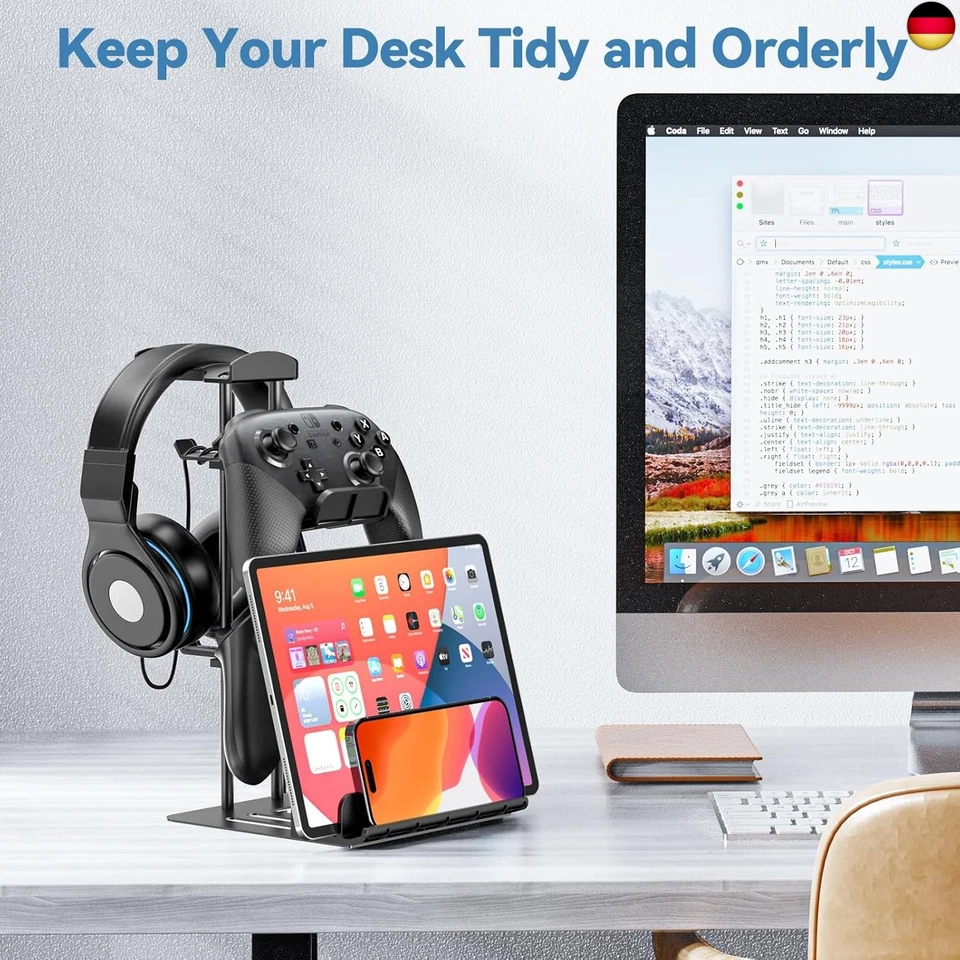 KDD Gaming Headset Ständer, Controller Halter & Kopfhörer Halterung Tisch, H - Bild 3 von 4