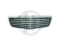 KüHlergrill Komplett FüR Mercedes-Benz W211 2002-2006 Schwarz Chrom
