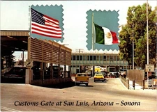 San Luis, AZ Arizona  MEXICAN CUSTOMS GATE Border Sonora Mexico  4X6 Postcard