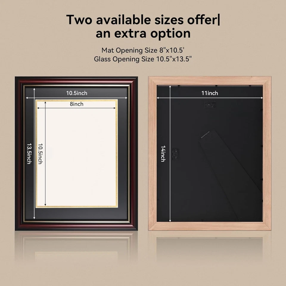 Marco de diploma de madera maciza 8,5 x 11 marco de certificado con tapete azul marino o 11x14 Do... Foto 4 de 4