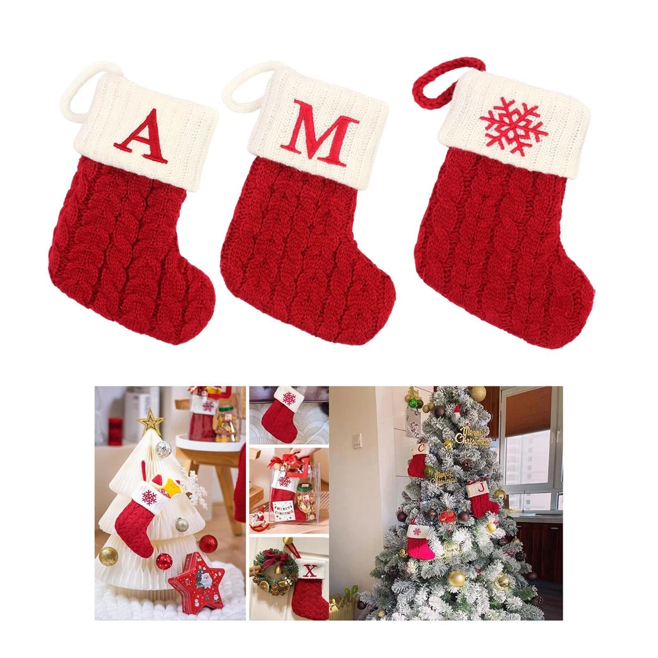 Chaussettes de Noël Chaussettes  Floral Bonbons Sac Cadeau Alphabet de Noël - Photo 1/1