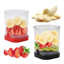 2 Pcs Fruit Slicer Cup, Strawberry Cutter Slicer Cup, Banana Egg Slicers Deta...