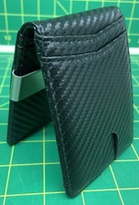 Men  s Wallet Money Clip RFID 12 Card Holder Slots Minimalist Black Carbon Fiber