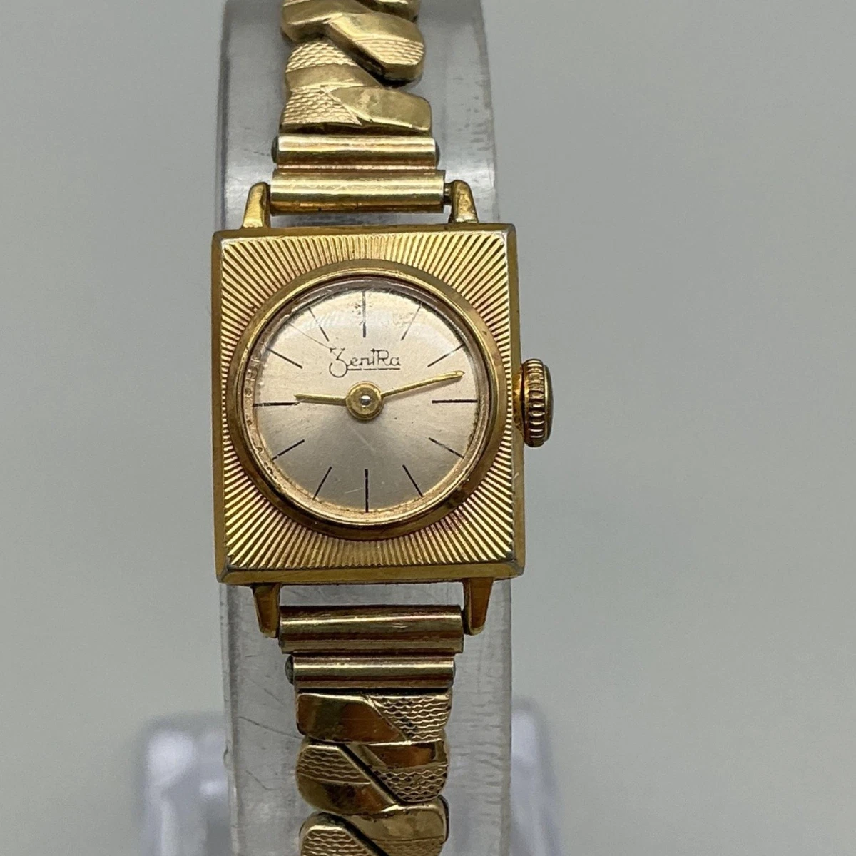 Vintage ZentRa Womens Watch 15mm Cocktail Rolled Gold Stretch Manual Wind ZentRa Analog Wristwatches for sale | eBay main image 2