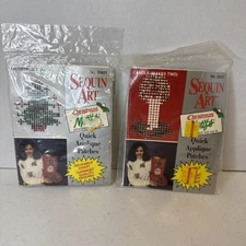 Sequin Art Christmas Quick Applique Patches 33421 Christmas Tree Sealed LOT Of 2