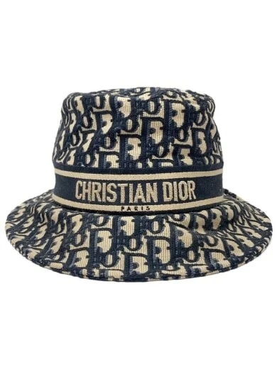 Christian Dior/chapeau seau oblique/coton/NVY/motif allover/femme/11DOB923I132