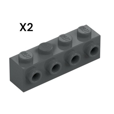 2x LEGO 30414 - BRICK 1X4 W. 4 KNOBS - Dark Bluish Gray Brick