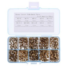 500 Pcs Knurled Copper Thread Rivet Nuts Press In Insert Nuts for Fastening