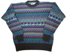 Vintage REI Fair Isle Crewneck Sweater 100% Pure Wool Made in USA Men's L