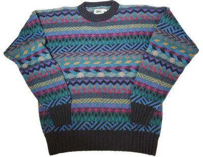 Vintage REI Fair Isle Crewneck Sweater 100% Pure Wool Made in USA Men's L