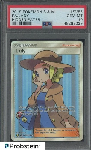 2019 Pokemon Sun & Moon Hidden Fates #SV86 FA Lady PSA 10 GEM MINT