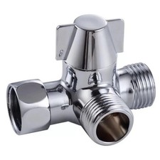Double Handle Brass 3-Way Shower Diverter Valve with 180° Rotary Switch