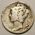 1927 D Mercury Dime 90% Silver VG-Details  "Actual Coin Pictured - Not Cleaned"