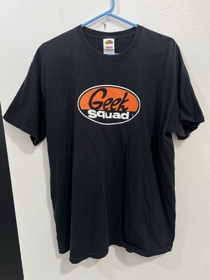 Vtg Geek Squad T Shirt XL Best Buy Computer Service Black Employee Faded Y2K