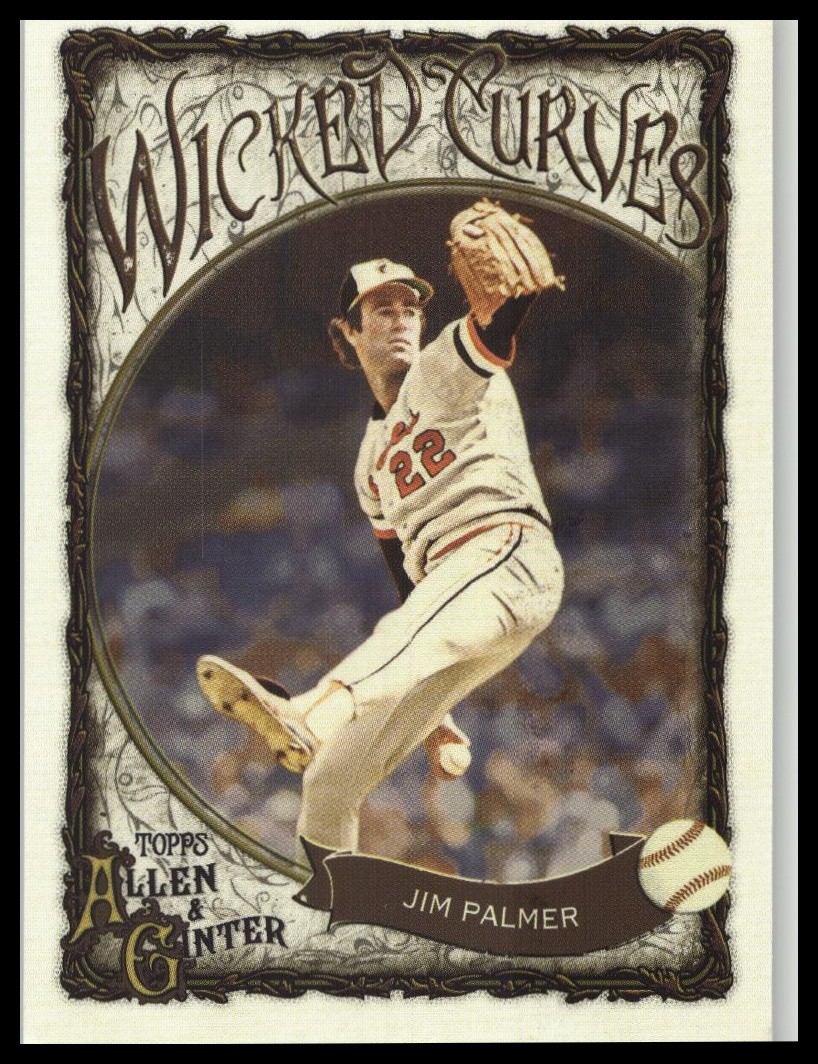 Jim Palmer #WC-21 Baseball Cards 2025 Topps Allen and Ginter Wicked Curves trading card — raw and PSA graded price guide