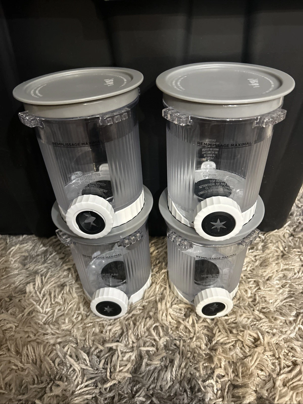 Set Of Four Pint & Lid Replacement Containers Ninja Swirl by Creami NC700