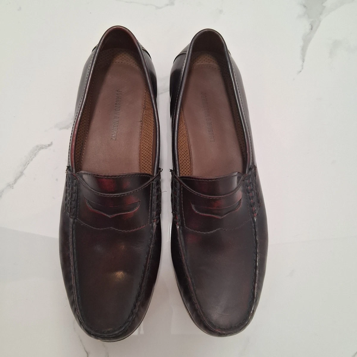 Johnston & Murphy Men’s Burgundy Leather Woven Tassel Loafer Shoes Sz 11.5M Men Dress Shoes Johnston & Murphy - Etsy main image 3