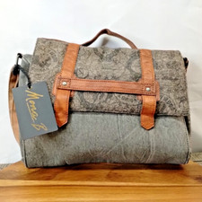Mona B Soho Crossbody Messenger Bag Gray With...