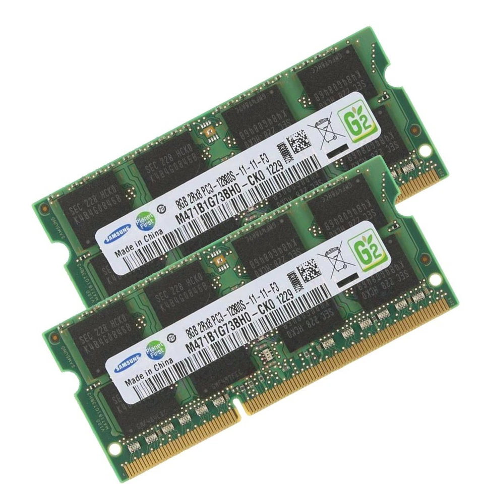 Samsung 16GB 2x 8GB DDR3 1600MHz PC3-12800S CL11 204Pin SODIMM Laptop Memory RAM - Image 2 of 4