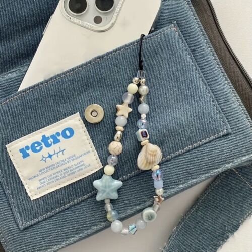 Cute/kawaii Summer Ocean/ Beach Theme Beads phone charm strap Lanyard Keychain - Photo 4 sur 4