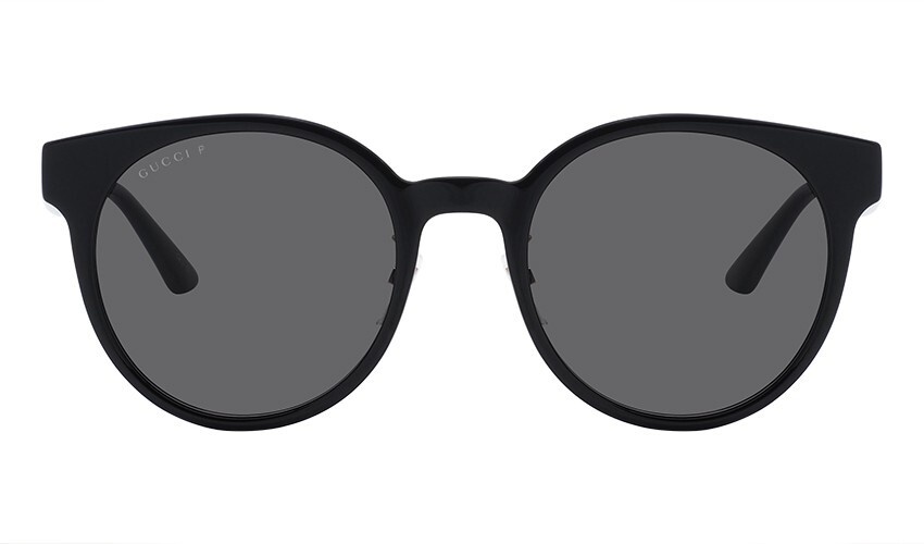 サングラス Gucci Polarized Sunglasses GG1339SK 002 Round Asian Fit Gucci GG1339SK-002 Women's Black Frame / Gray Polarized Lens