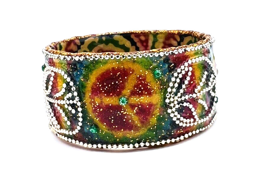 Handcrafted Beaded Multi Colored BOHO Hippie Peac… - image 1