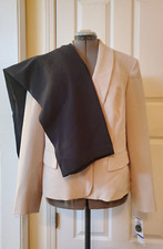 NWT Le Suit 2PC Taupe Black Polyester Blend Pant Suit Size 18 MSRP 200