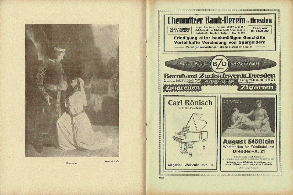 Oper Landesoper Dresden Programmheft Weber Euryanthe 1919 Semperoper - Bild 3 von 3