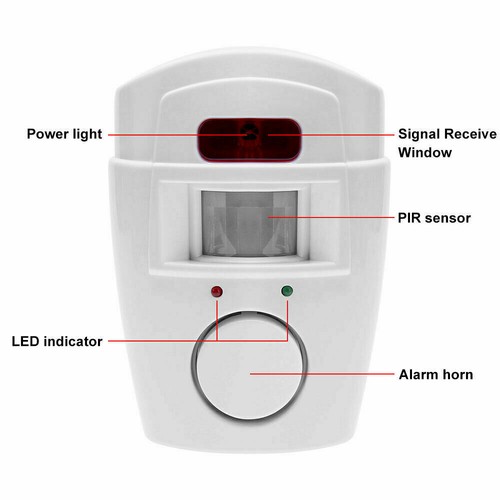 Sensor Motion Pir Wireless Alarm w/ 4 Remote Controls Shed Garage Home Caravan - Picture 7 of 12