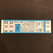 1980-81 NHL Hockey Winnipeg Jets vs Islanders FULL Ticket - Mike Bossy Hat Trick