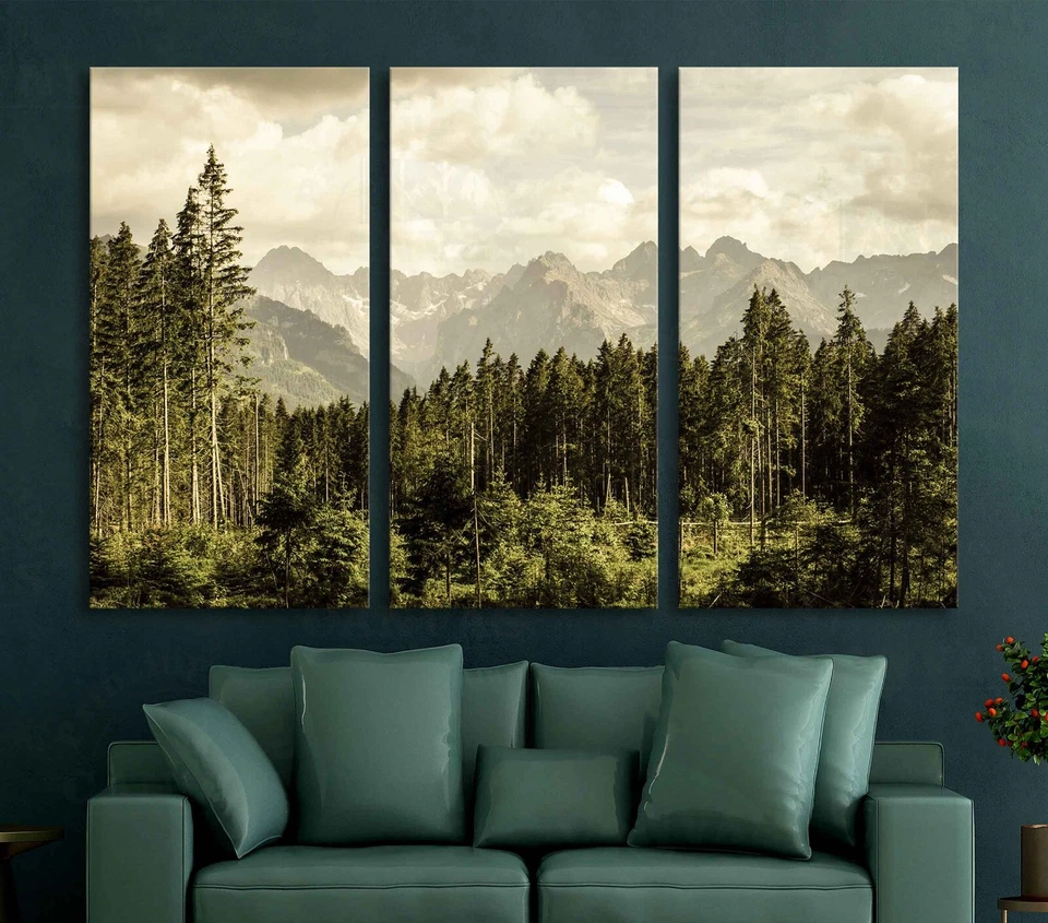 Rural landscape photo forest mountains printed framed wall art home decoration  - Image 3 of 4