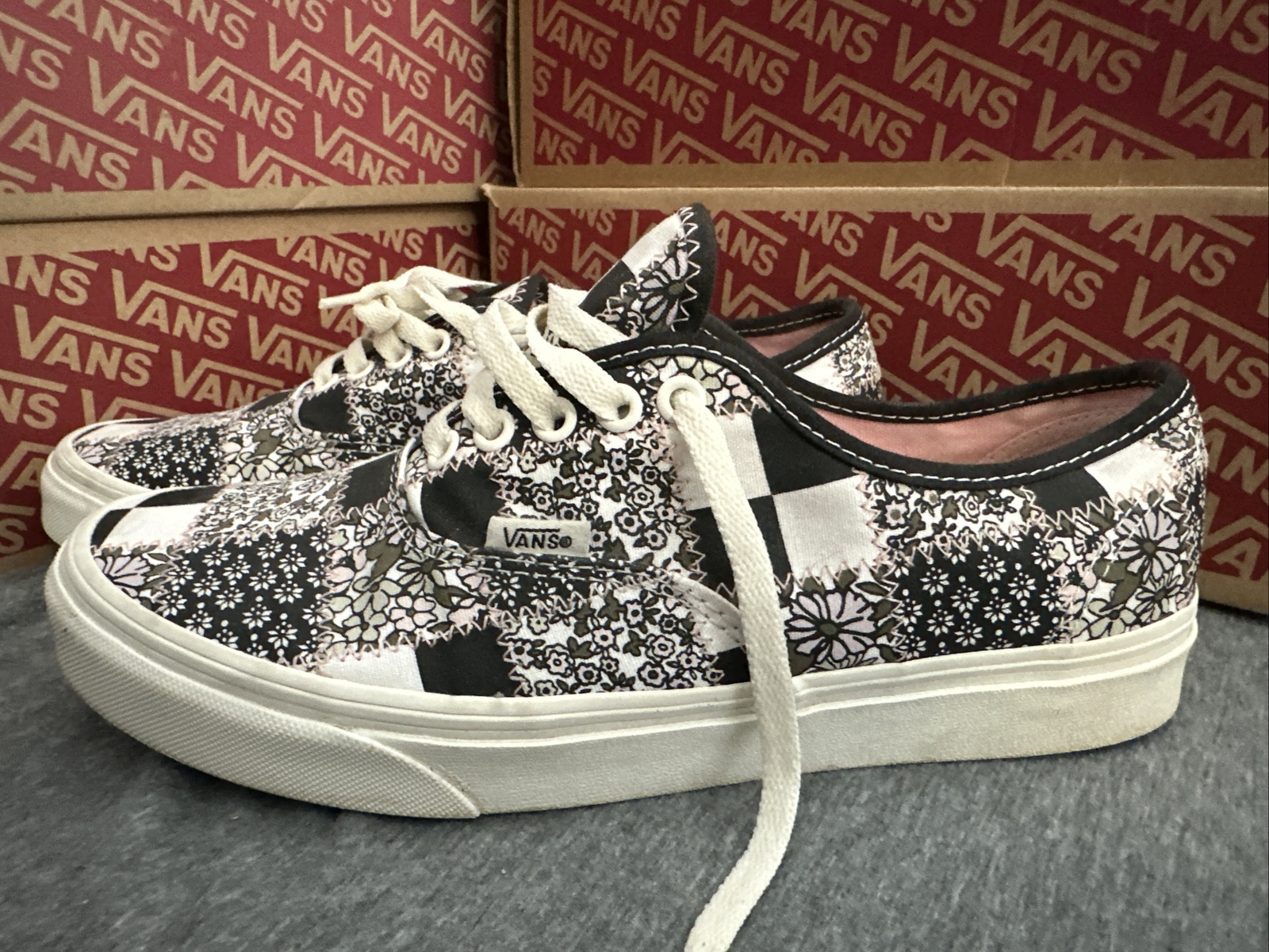 Vans Authentic  Patchwork Floral Checkboard Women… - image 5