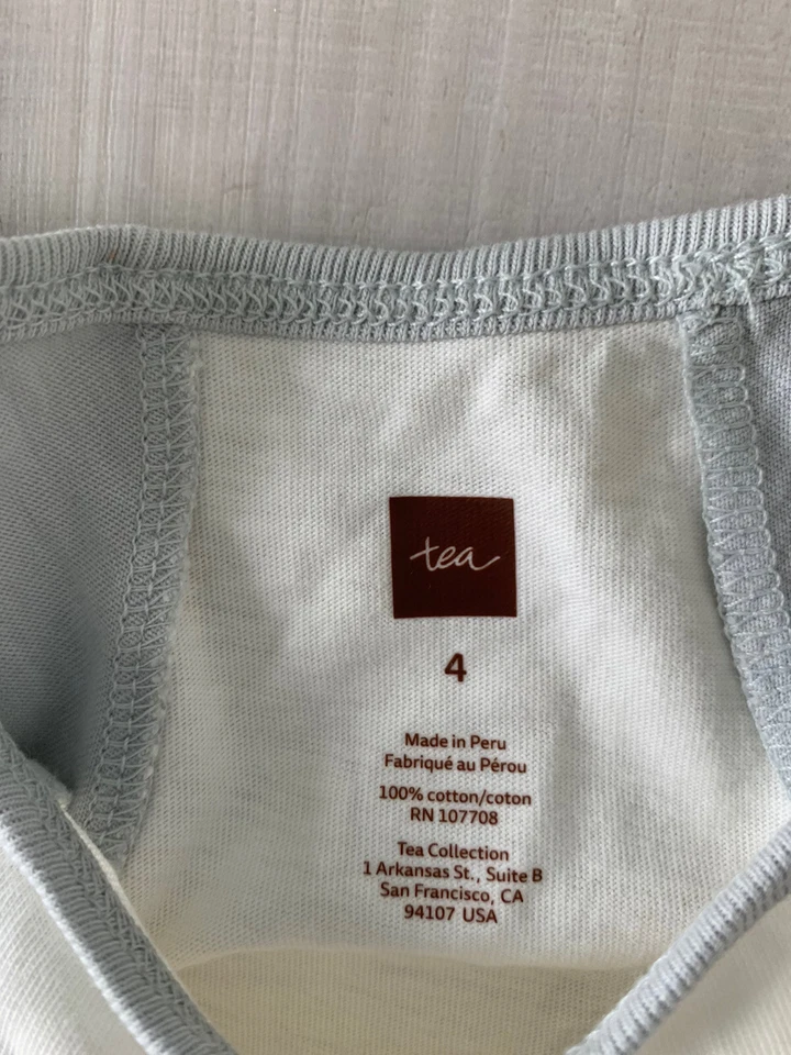 TEA COLLECTION Girls Cotton Graphic Short Sleeve T-Shirt Sz 4 Shark - Image 3 of 3